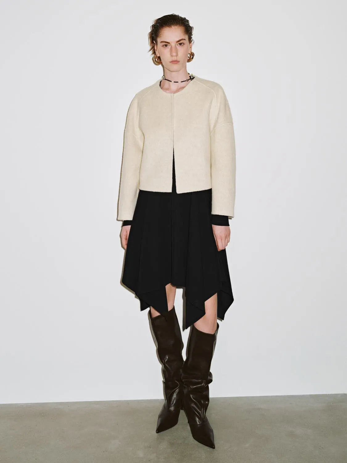 Flare Sleeve Crew Neck Wool Blend Jackets sold by Urban Revivo product image thumbnail 5