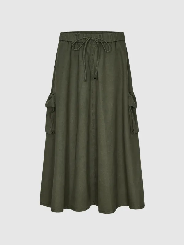 Cargo Denim Midi Skirts sold by Urban Revivo