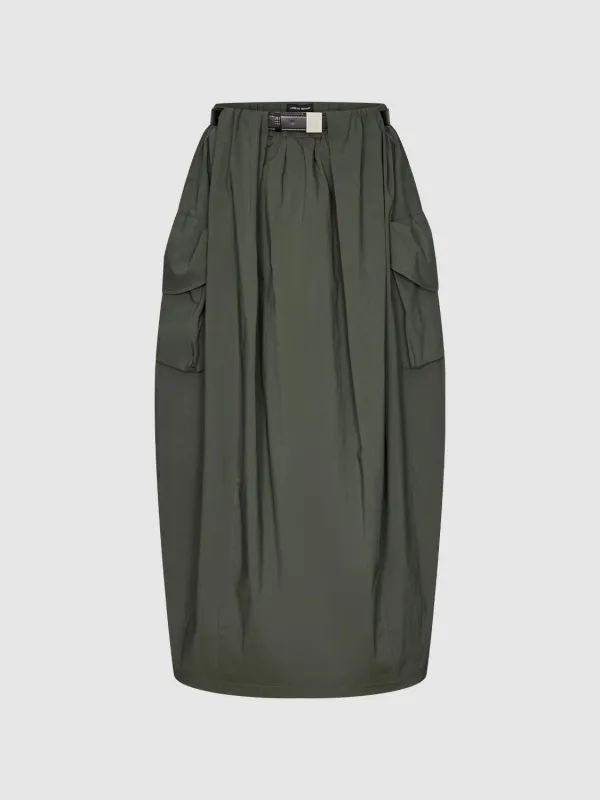 Belted Cargo Balloon Midi Skirts sold by Urban Revivo