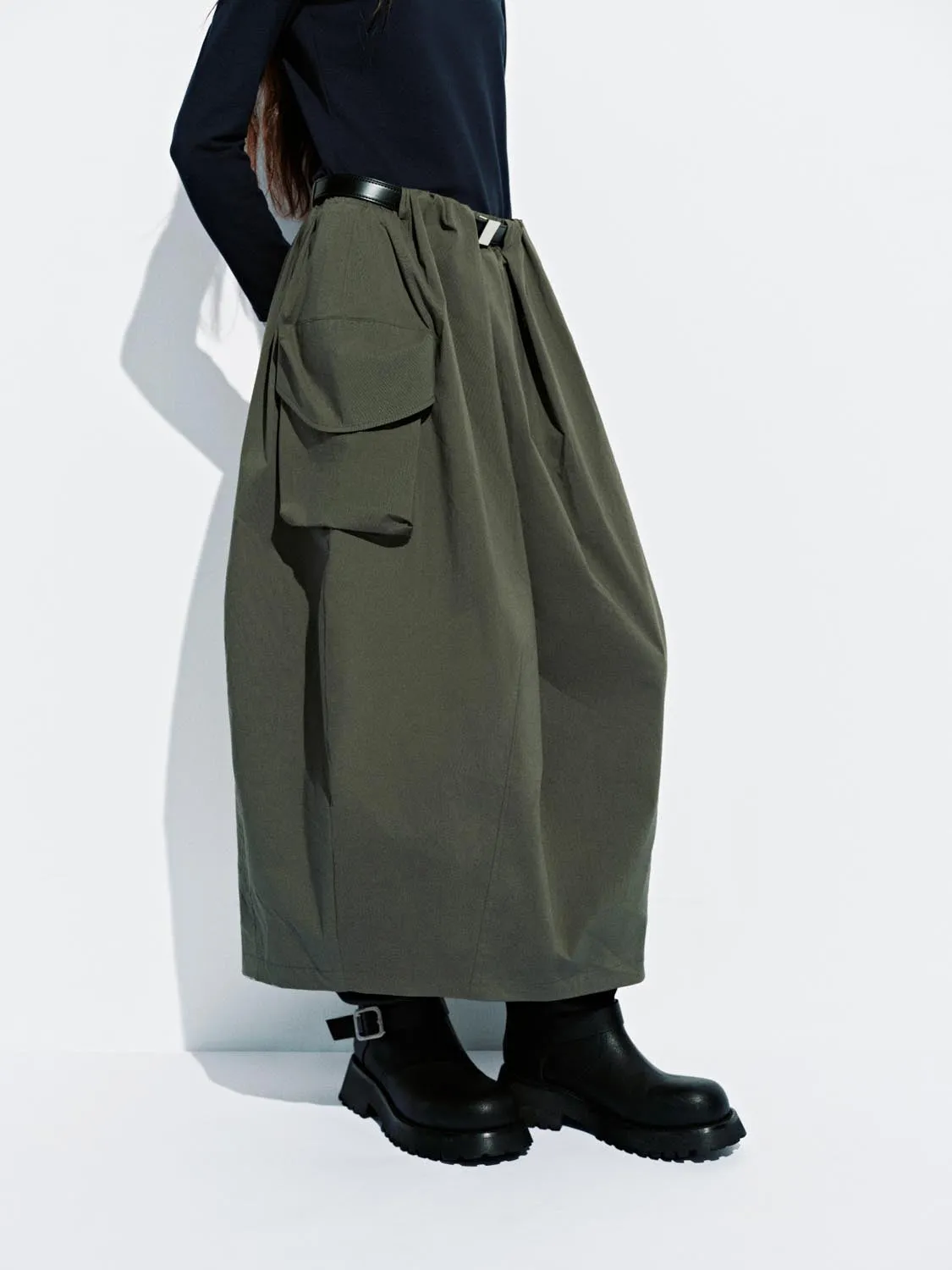 Belted Cargo Balloon Midi Skirts sold by Urban Revivo product image thumbnail 3