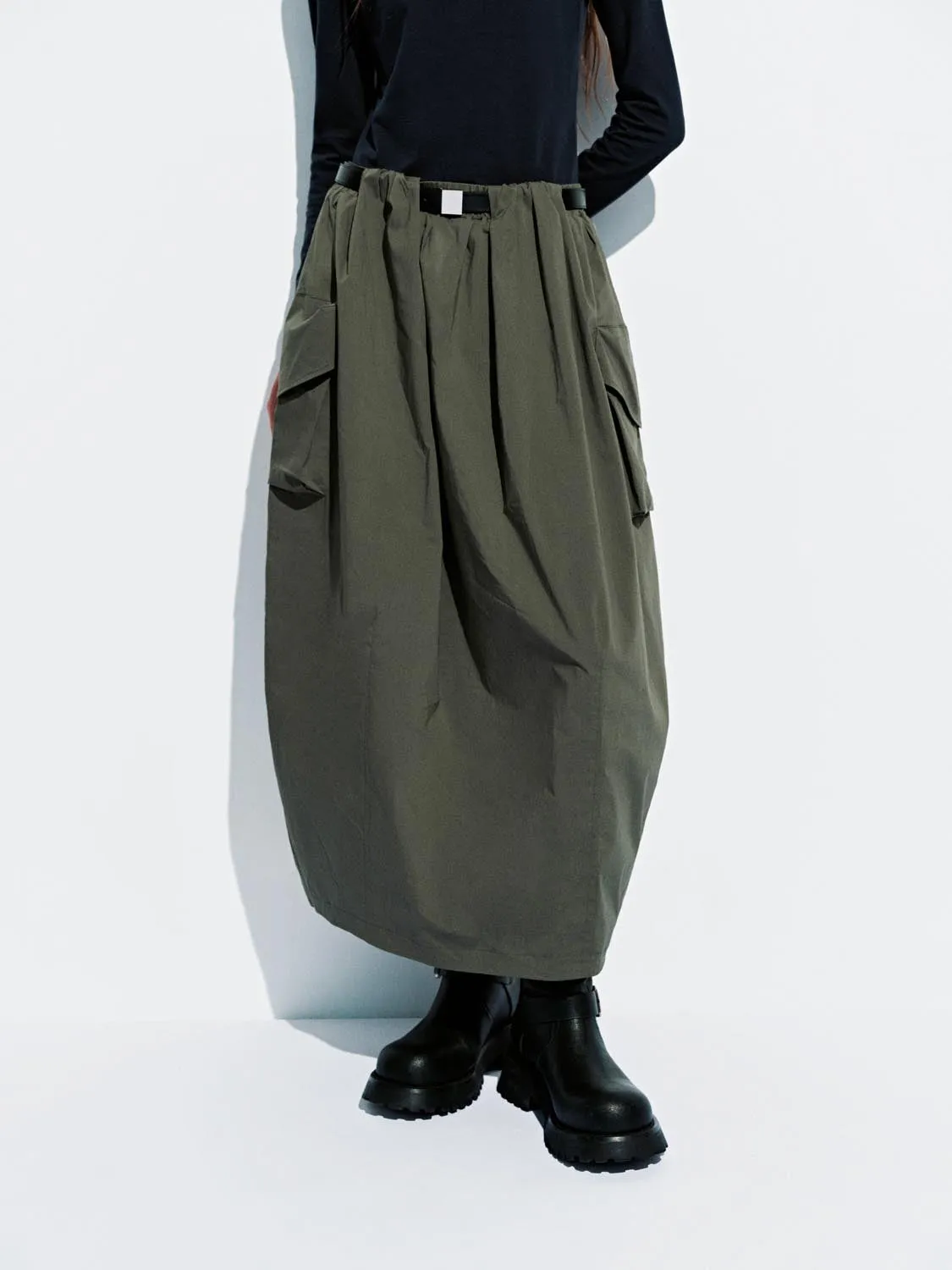 Belted Cargo Balloon Midi Skirts sold by Urban Revivo product image thumbnail 2