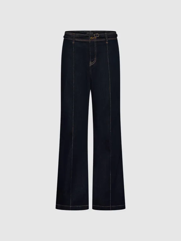 Seamed Belted Flare Jeans sold by Urban Revivo