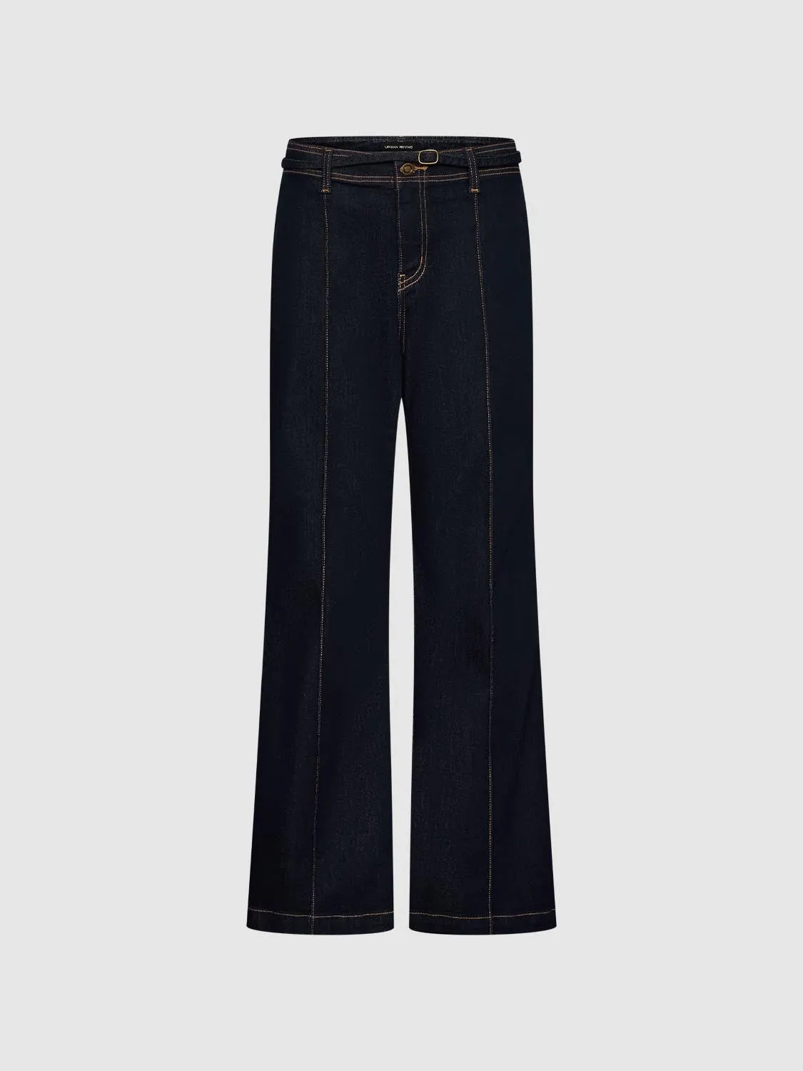 Seamed Belted Flare Jeans sold by Urban Revivo