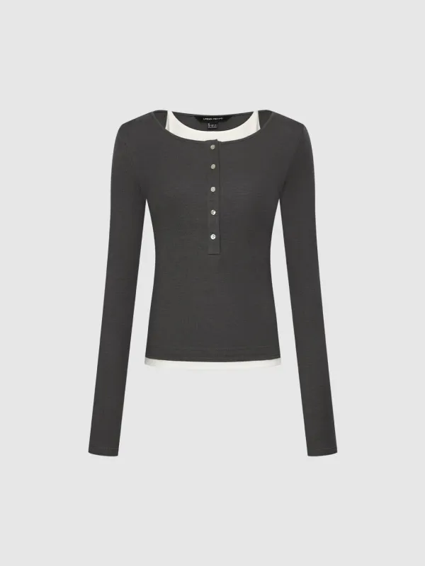 2 In 1 Henley Neck T-Shirts sold by Urban Revivo