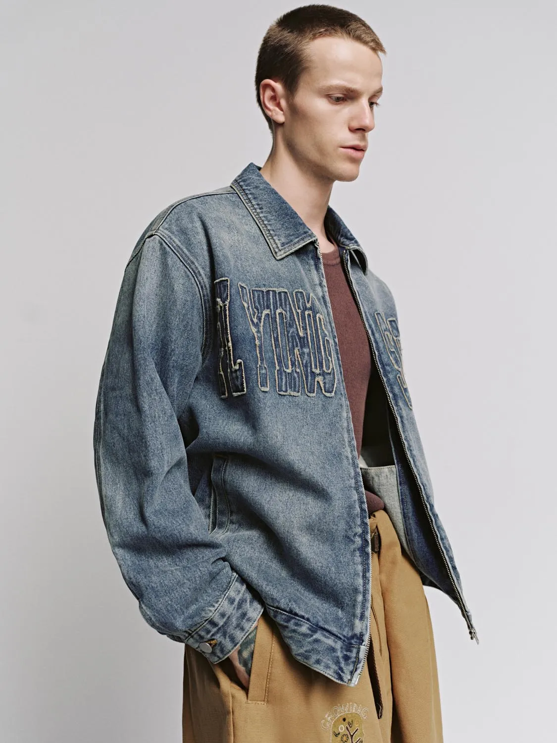 Patch Zip Up Denim Jackets sold by Urban Revivo product image thumbnail 2