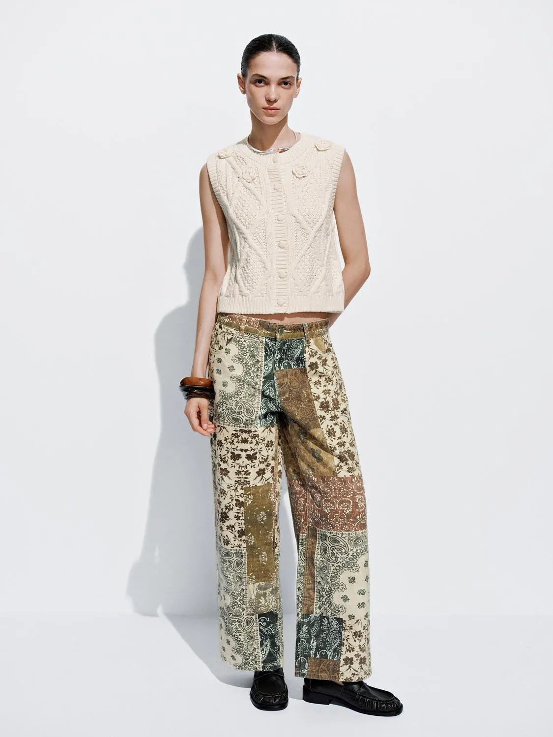 Cap Sleeve Cable Knitted Cardigan sold by Urban Revivo product image thumbnail 4