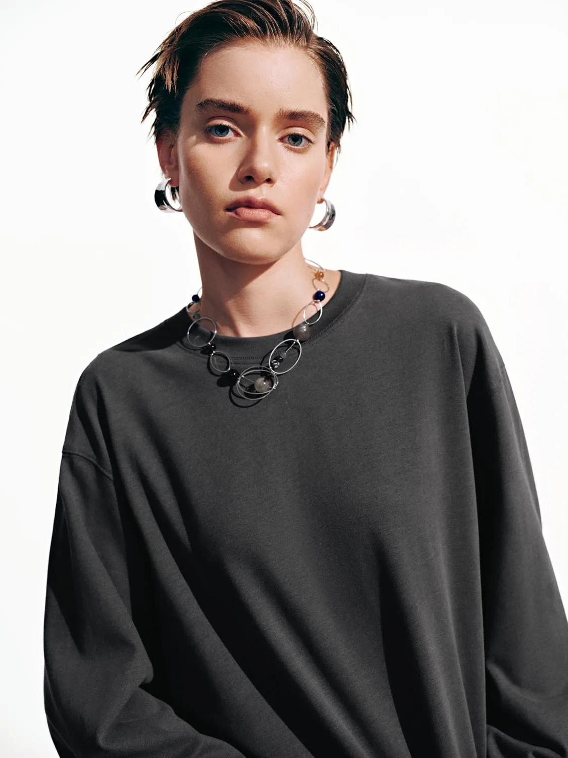 Crew Neck Long Sleeve T-Shirts sold by Urban Revivo product image thumbnail 3