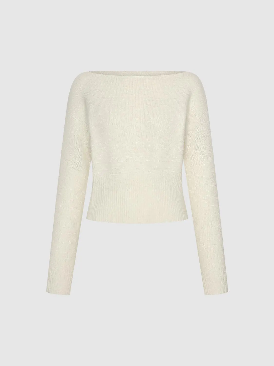 Off Shoulder Long Sleeve Knitted T-Shirts sold by Urban Revivo