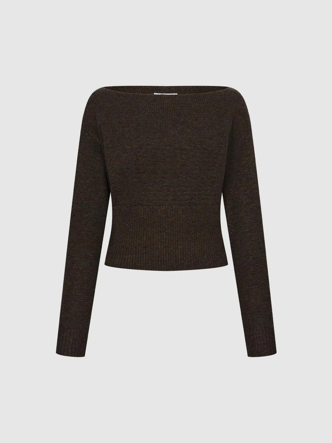 Off Shoulder Long Sleeve Knitted T-Shirts sold by Urban Revivo product image thumbnail 4