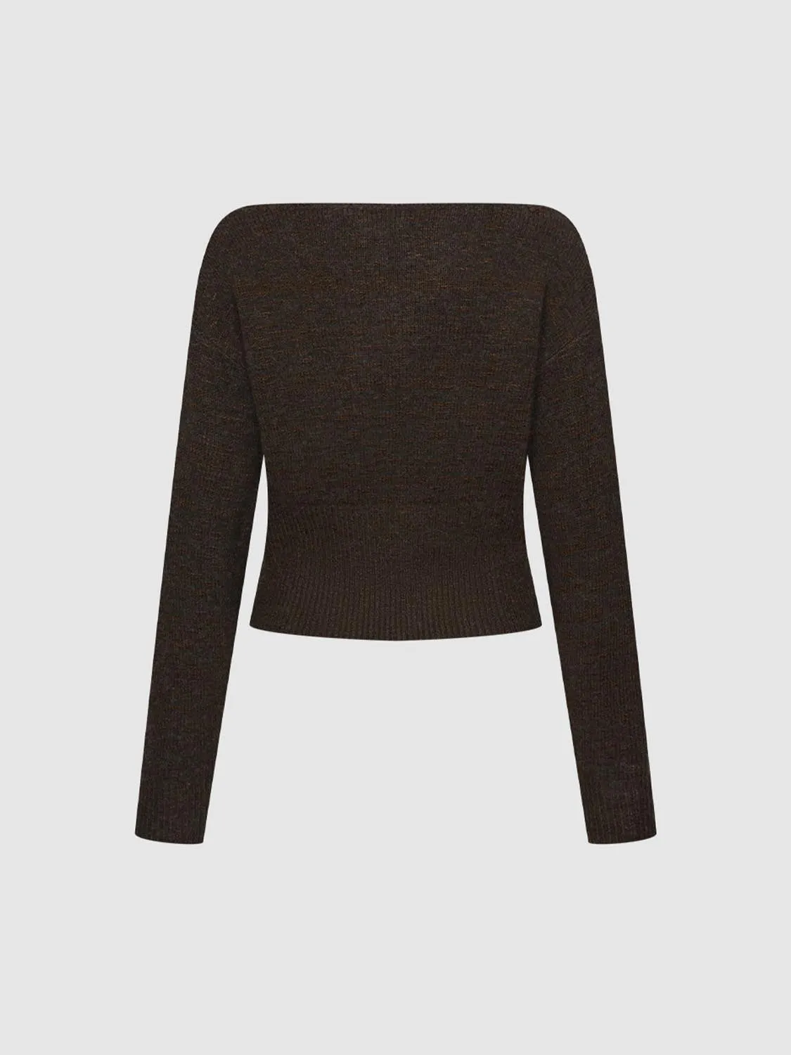 Off Shoulder Long Sleeve Knitted T-Shirts sold by Urban Revivo product image thumbnail 5