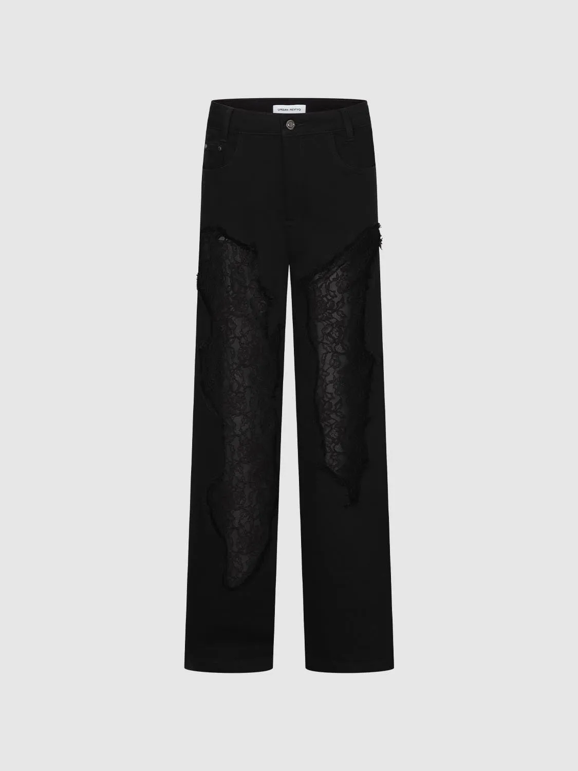 Embroidery Lace Wide Leg Jeans sold by Urban Revivo product image thumbnail 4