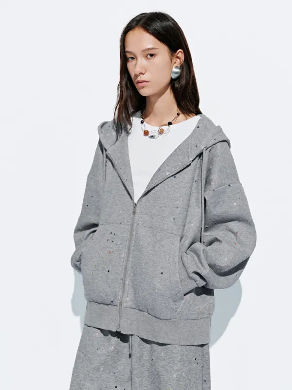 Dotted Oversize Hooded Jackets sold by Urban Revivo