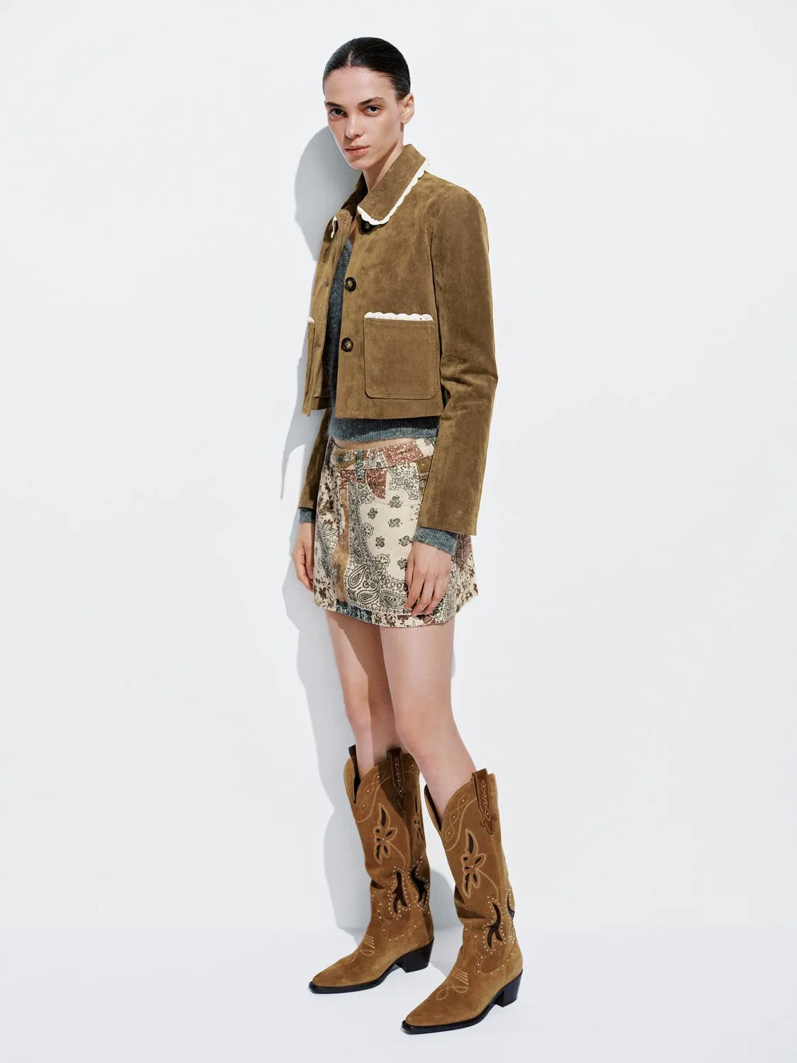 Lace Hem Leather Jackets sold by Urban Revivo product image thumbnail 5