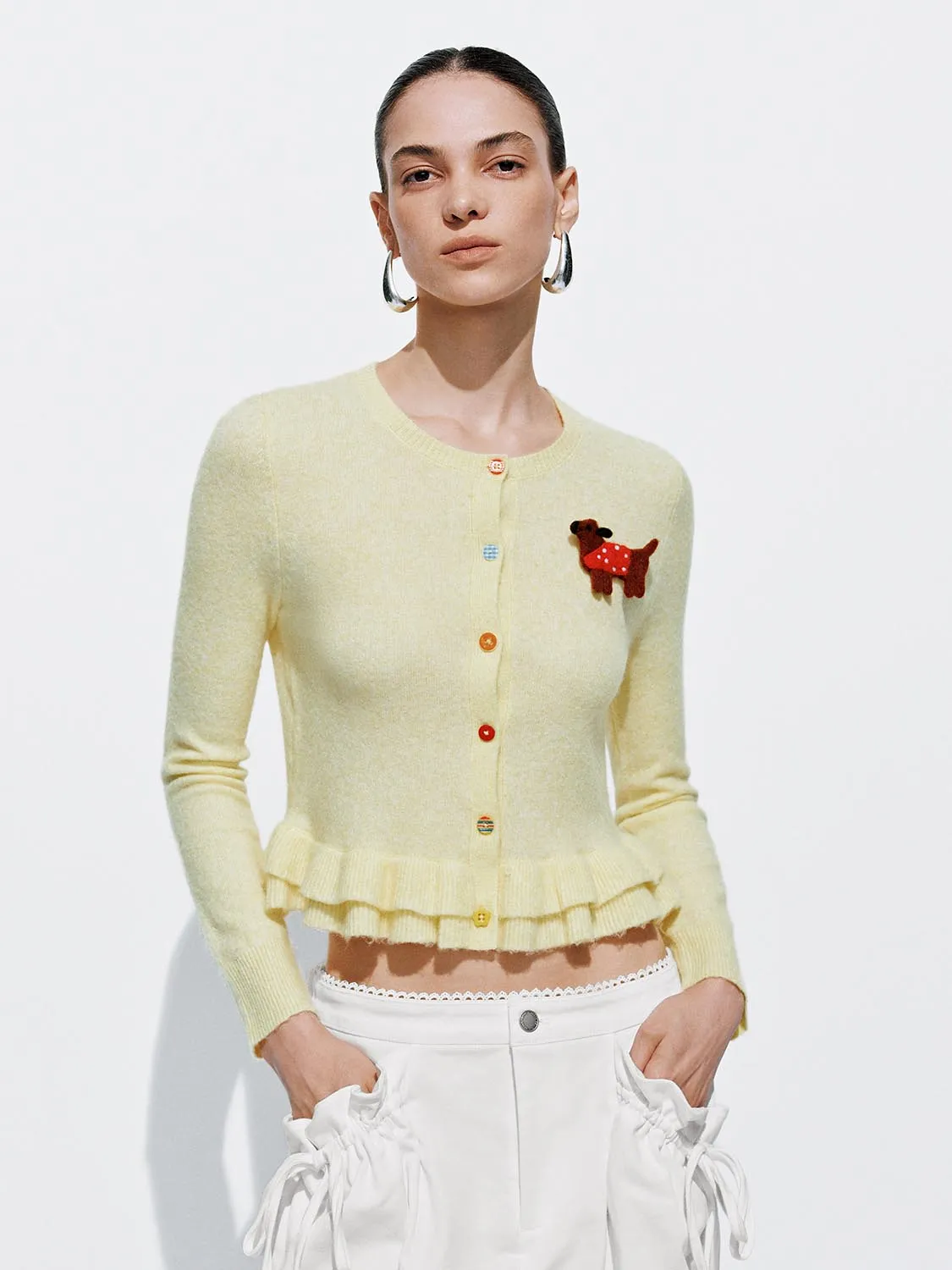 Ruffle Hem Knitted Cardigans sold by Urban Revivo