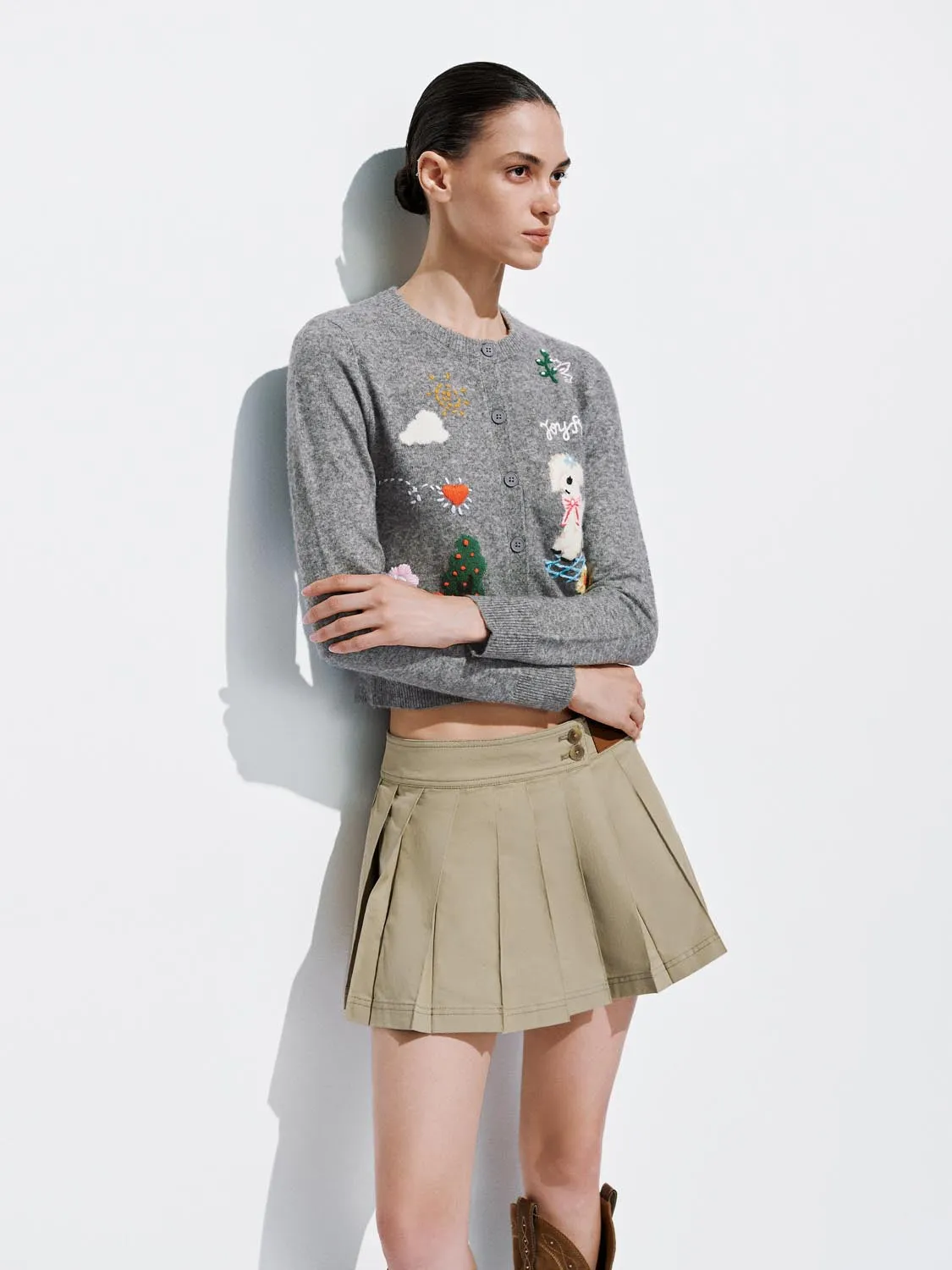 Embellished Graphic Knitted Cardigans sold by Urban Revivo product image thumbnail 2