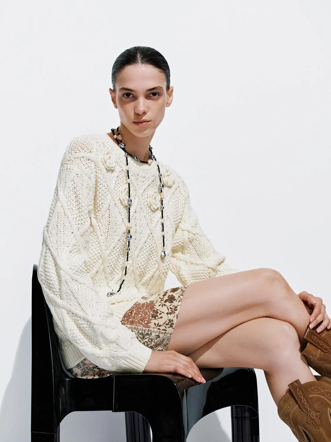 Crochet Long Sleeve Knitted T-Shirts sold by Urban Revivo product image thumbnail 2