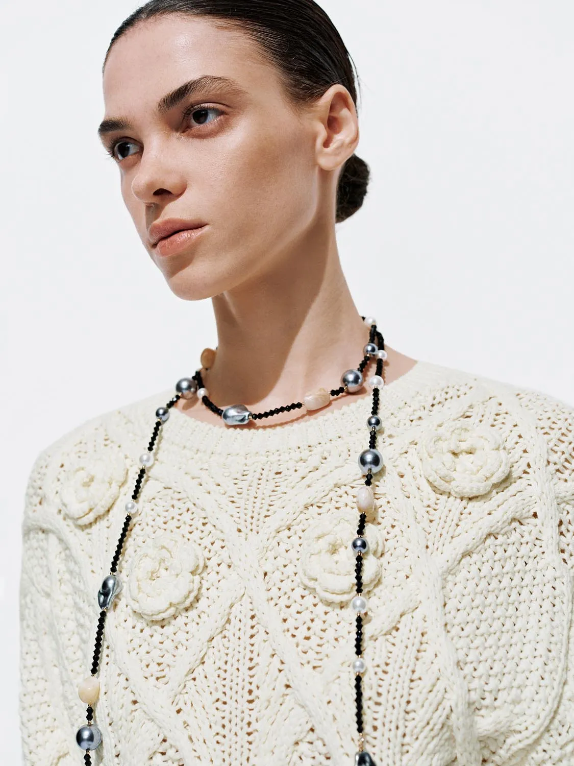 Crochet Long Sleeve Knitted T-Shirts sold by Urban Revivo product image thumbnail 3