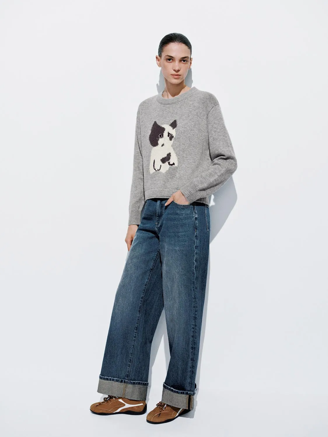 Graphic Long Sleeve Knitted T-Shirts sold by Urban Revivo product image thumbnail 5