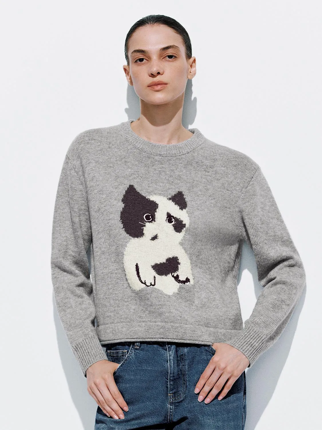 Graphic Long Sleeve Knitted T-Shirts sold by Urban Revivo