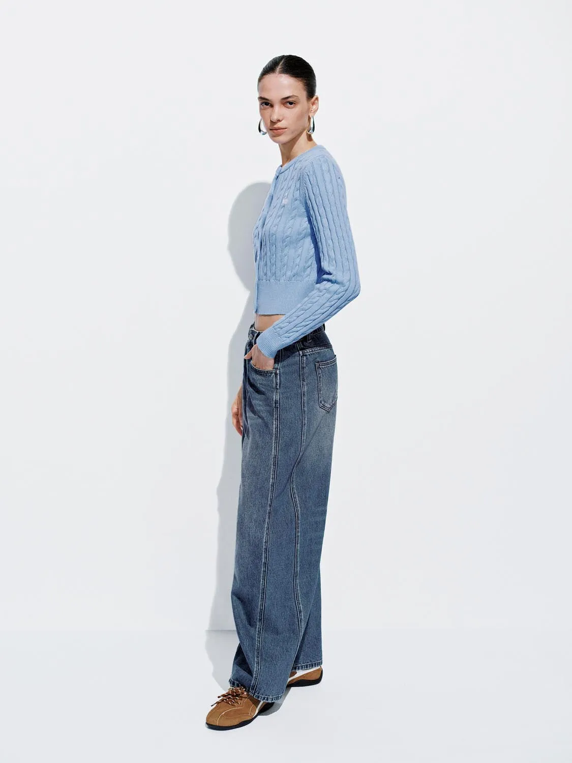 Embroidered Cable Knitted Cardigans sold by Urban Revivo product image thumbnail 5
