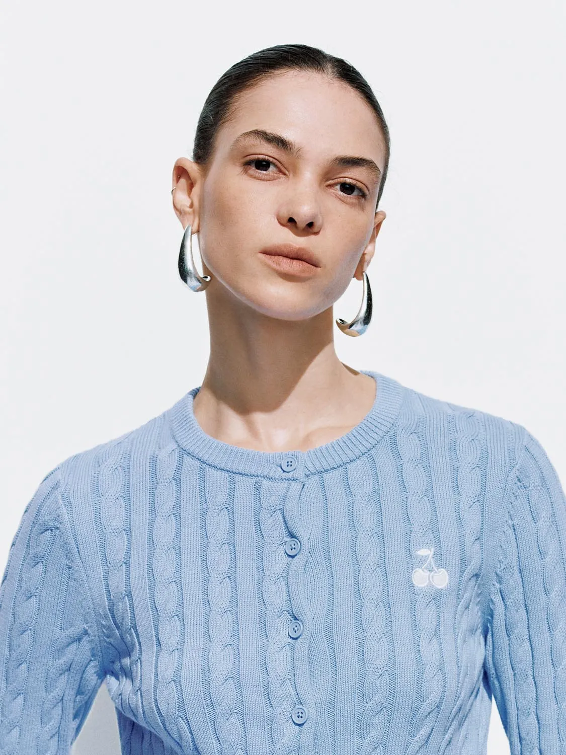 Embroidered Cable Knitted Cardigans sold by Urban Revivo product image thumbnail 3