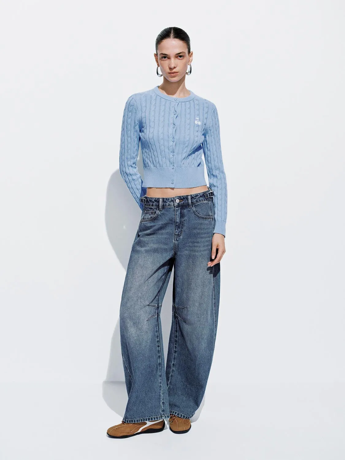 Embroidered Cable Knitted Cardigans sold by Urban Revivo product image thumbnail 4