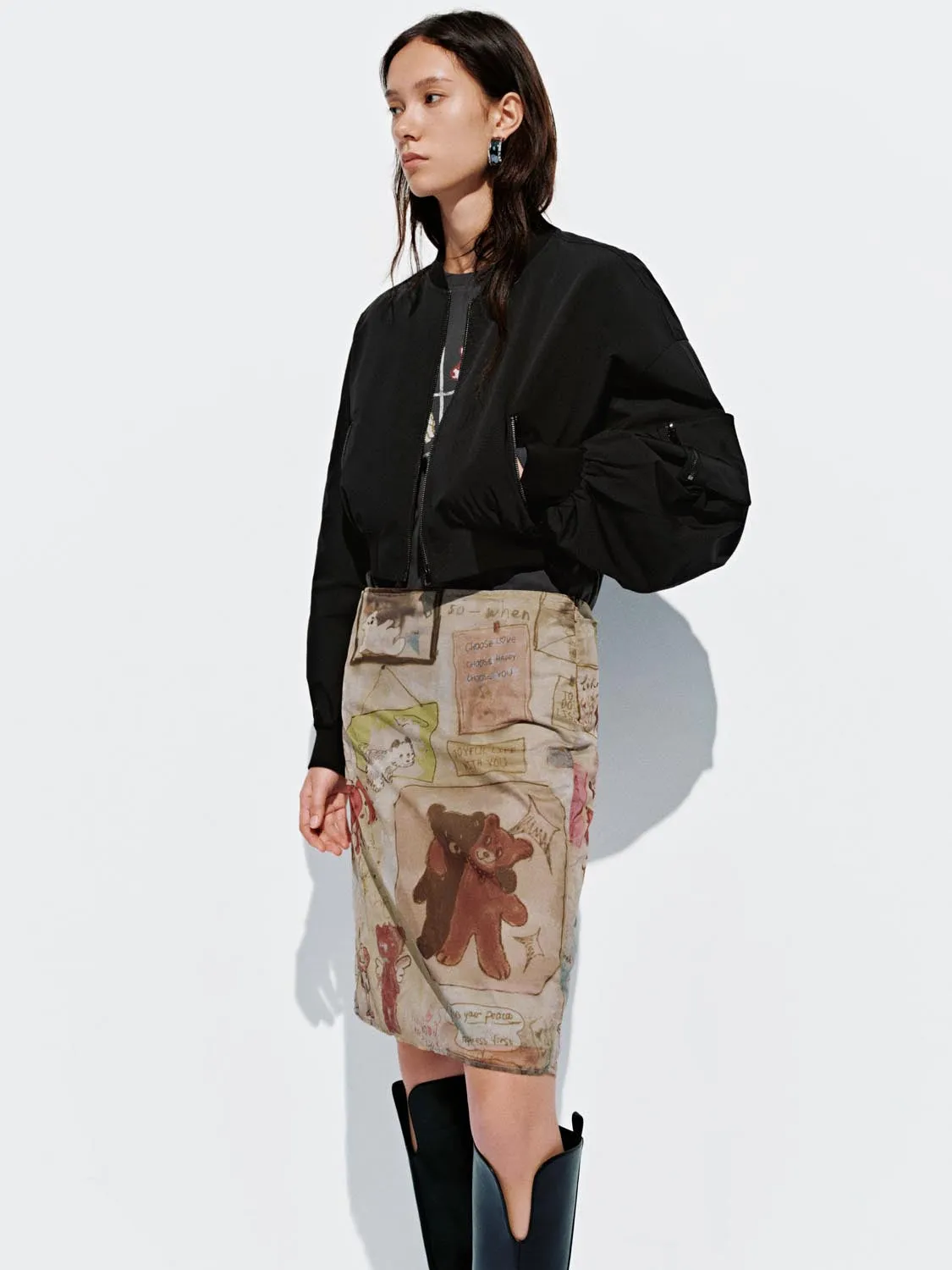 Balloon Sleeve Bomber Jackets sold by Urban Revivo product image thumbnail 2