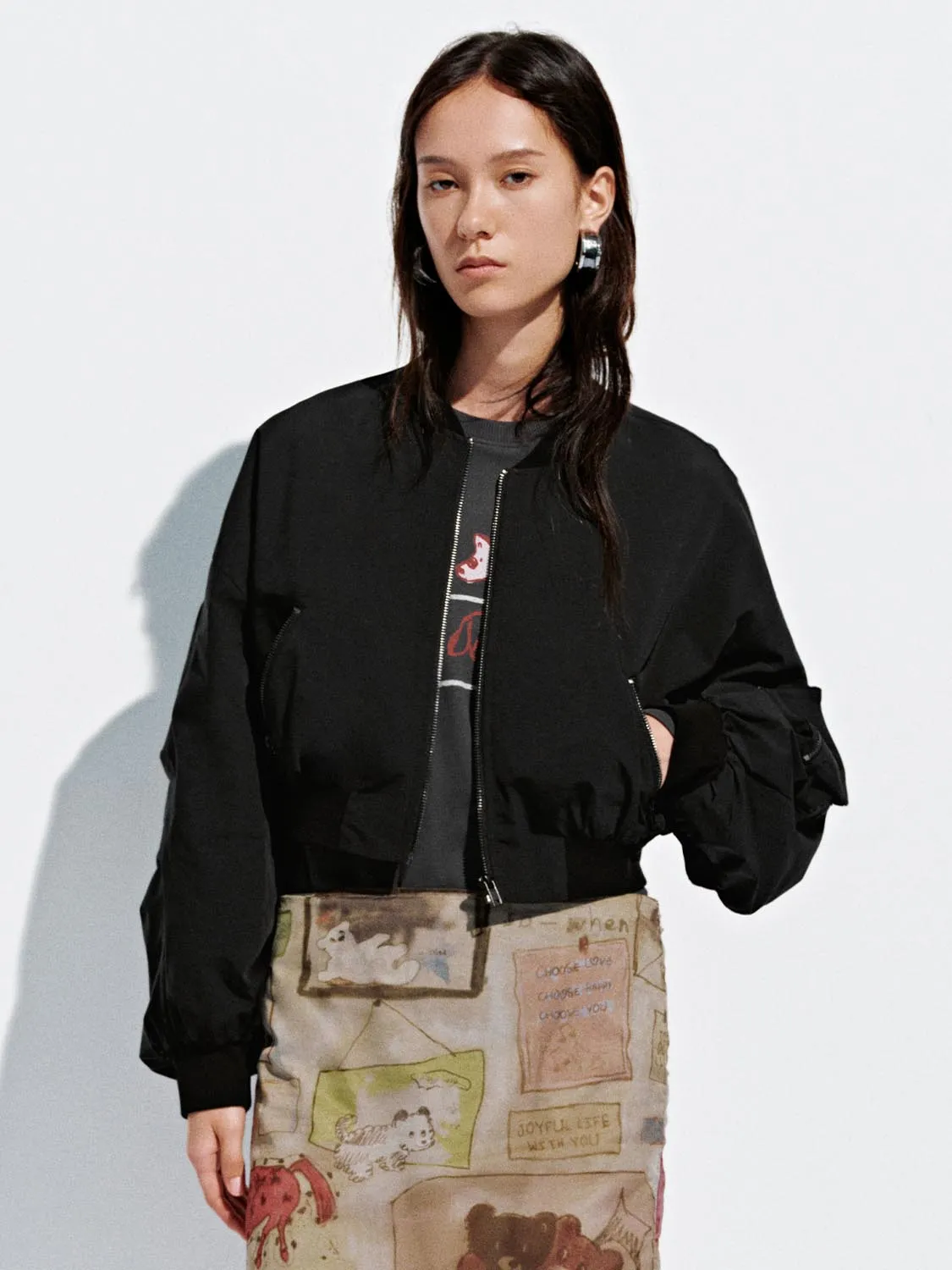 Balloon Sleeve Bomber Jackets sold by Urban Revivo