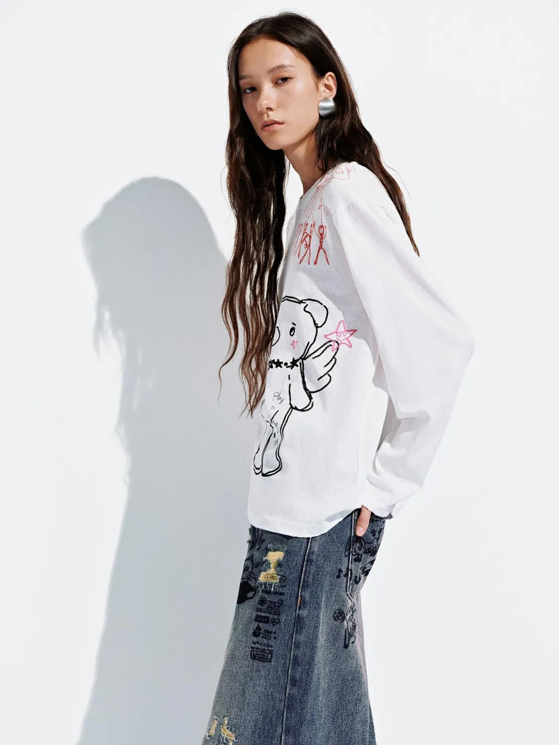 Graphic Long Sleeve T-Shirts sold by Urban Revivo product image thumbnail 2