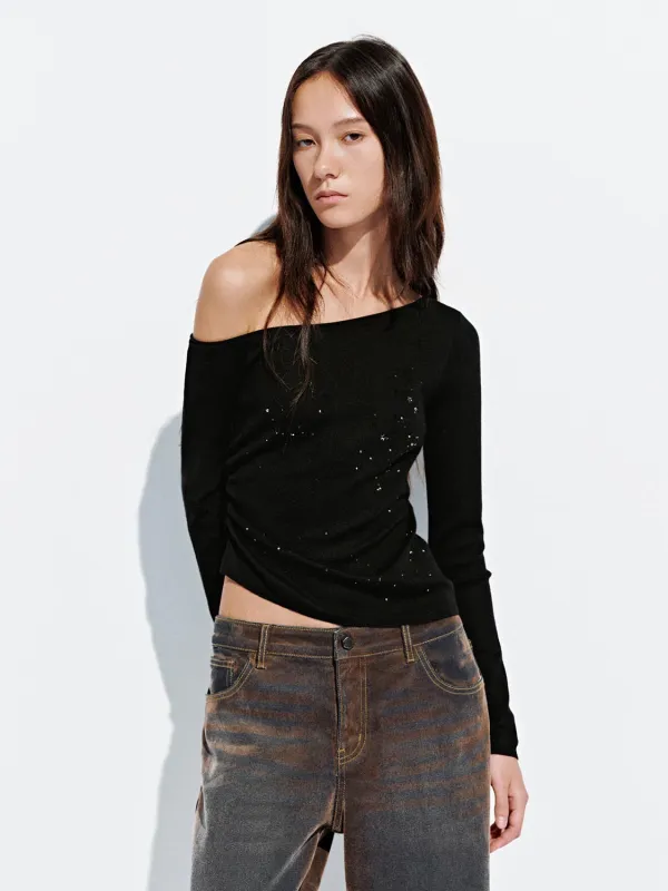 Ruched One Shoulder Knitted T-Shirts sold by Urban Revivo