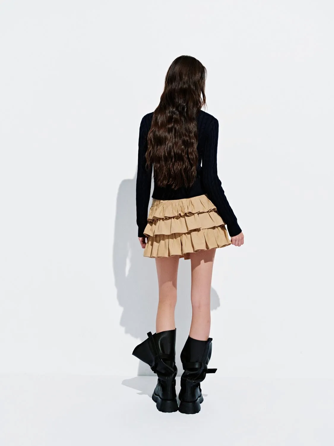 Tired Ruffle A-Line Mini Skirts sold by Urban Revivo product image thumbnail 4