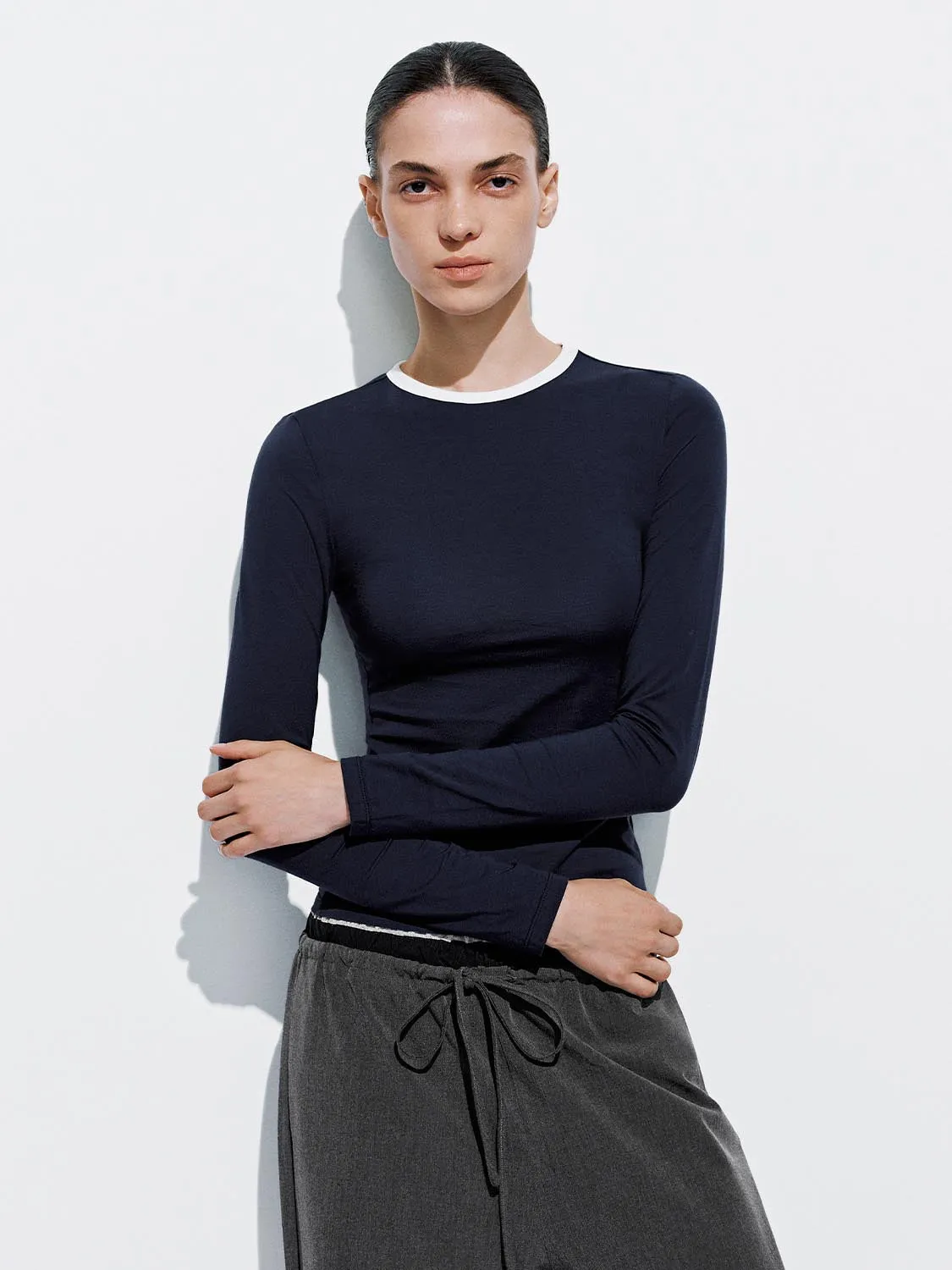 Striped Flare Long Sleeve T-Shirts sold by Urban Revivo