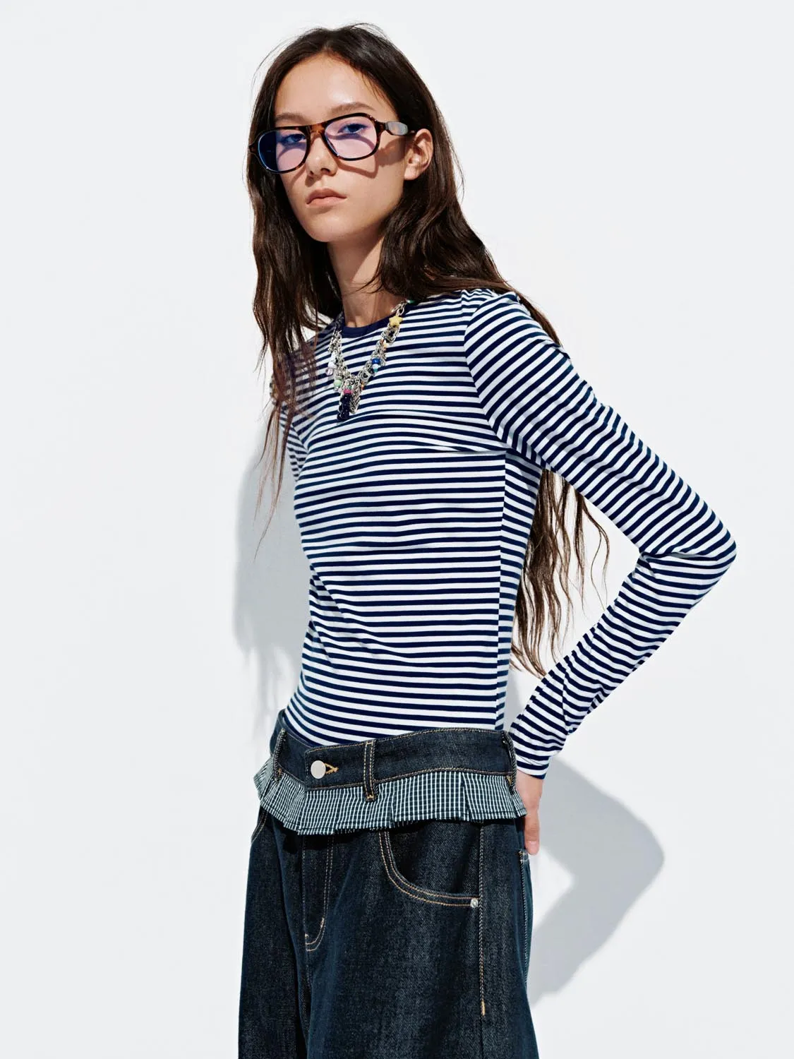 Striped Flare Long Sleeve T-Shirts sold by Urban Revivo product image thumbnail 2