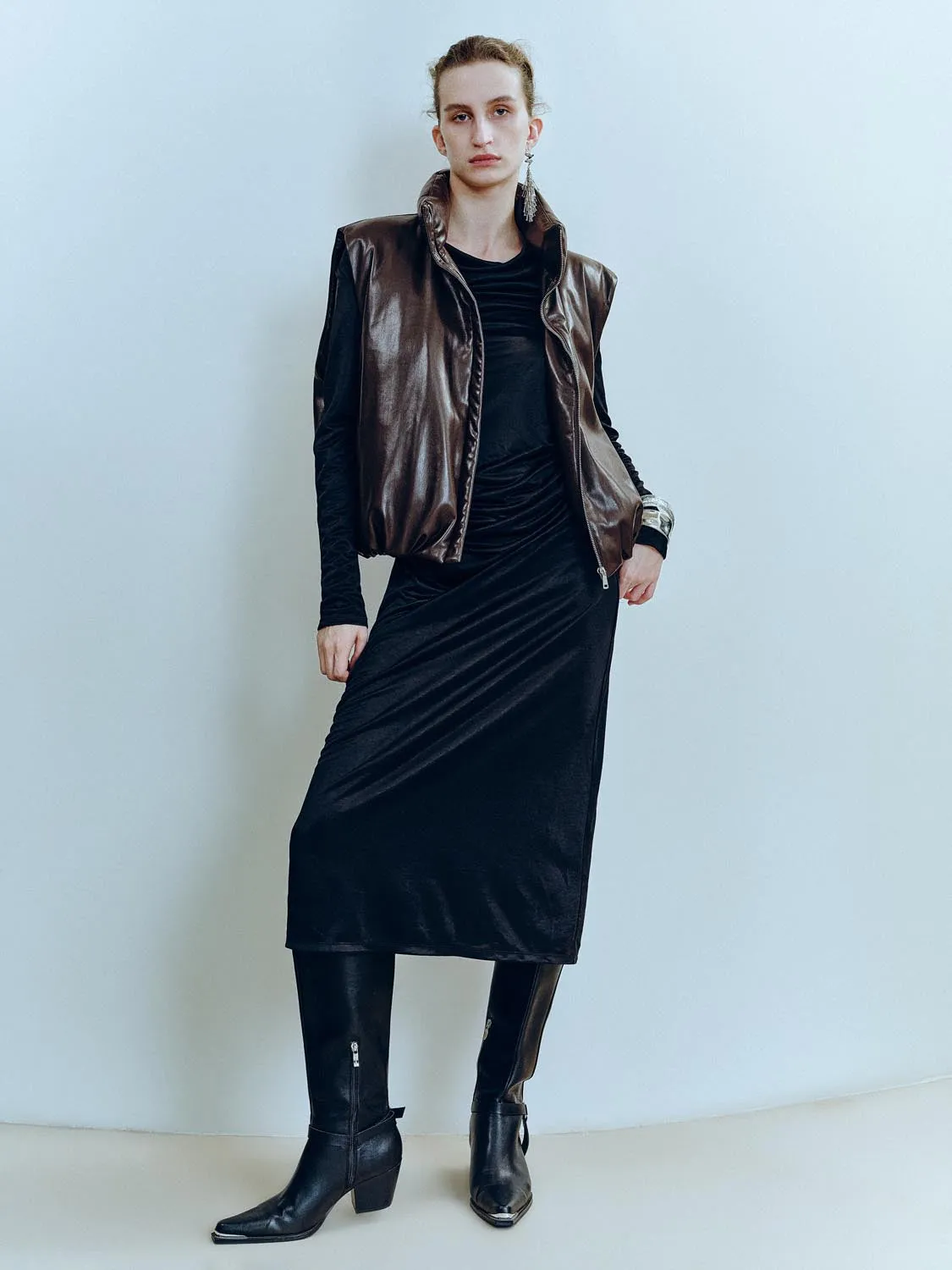 Funnel Neck Padded Gilet Vest sold by Urban Revivo product image thumbnail 4