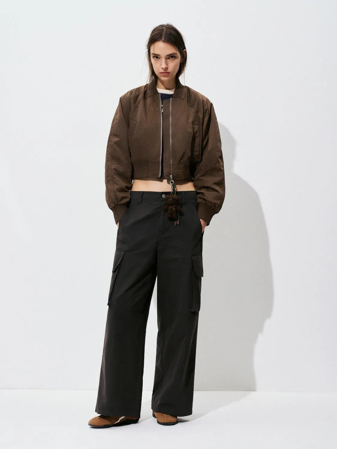 Bear Cropped Bomber Jackets sold by Urban Revivo product image thumbnail 4