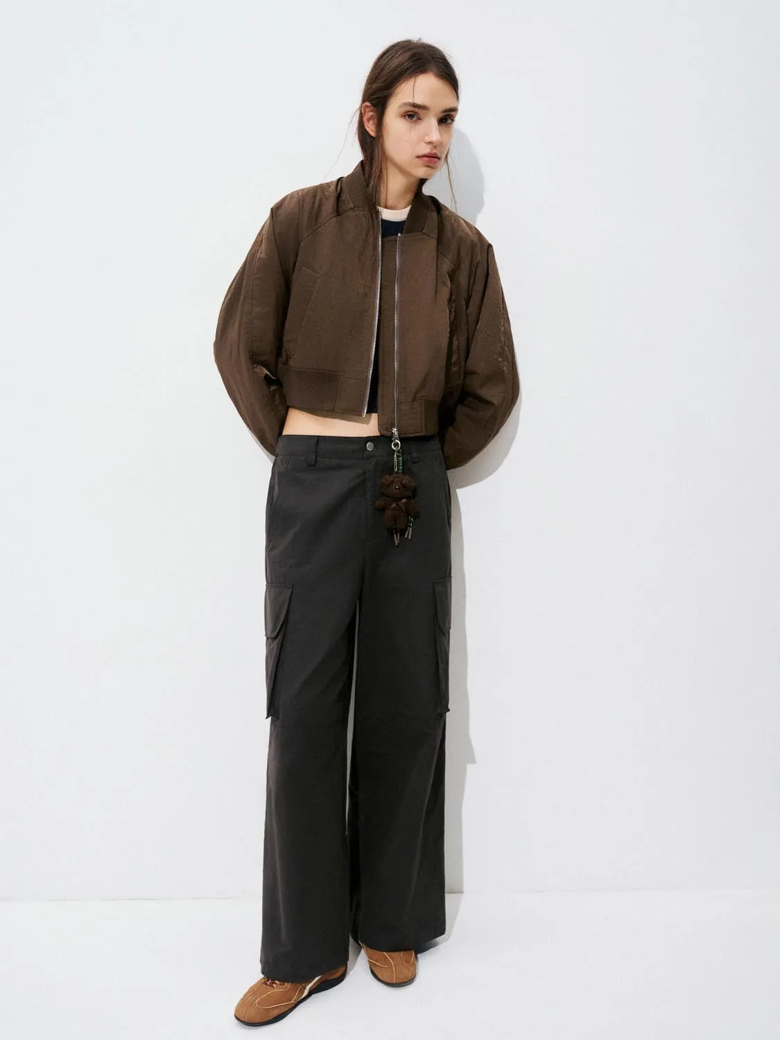 Bear Cropped Bomber Jackets sold by Urban Revivo product image thumbnail 5