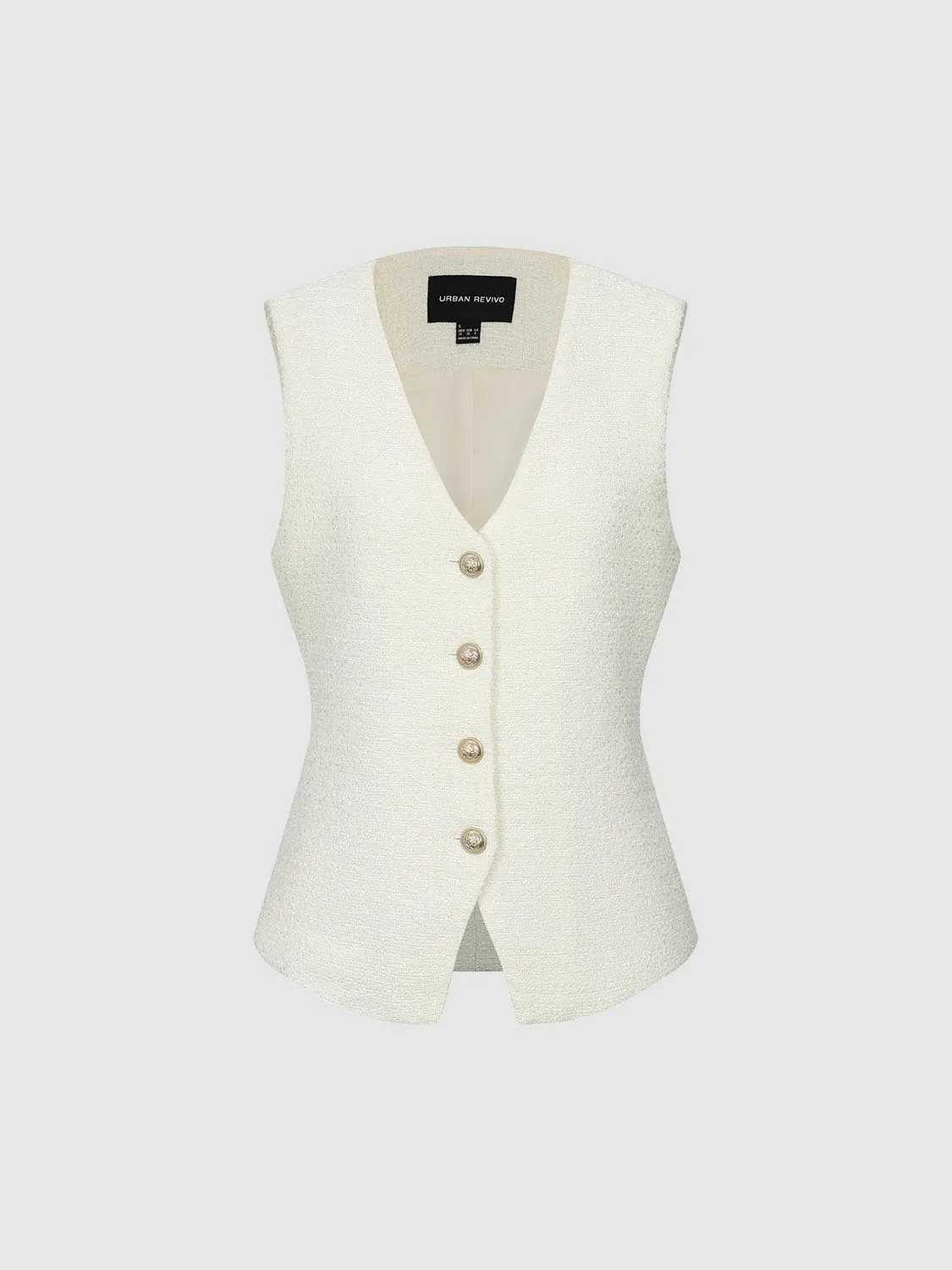 Tweed Button Up Vests sold by Urban Revivo