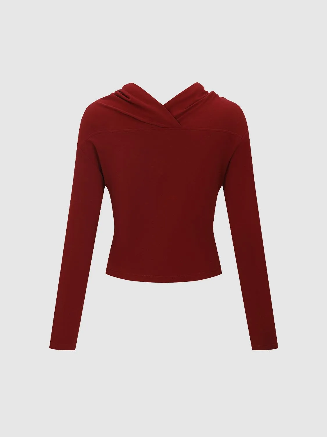 Drape Neck Long Sleeve T-Shirts sold by Urban Revivo product image thumbnail 2