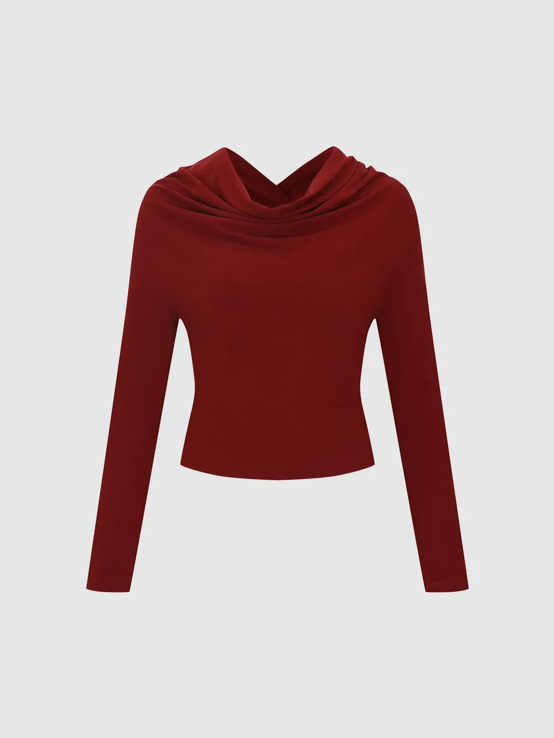 Drape Neck Long Sleeve T-Shirts sold by Urban Revivo product image thumbnail 4
