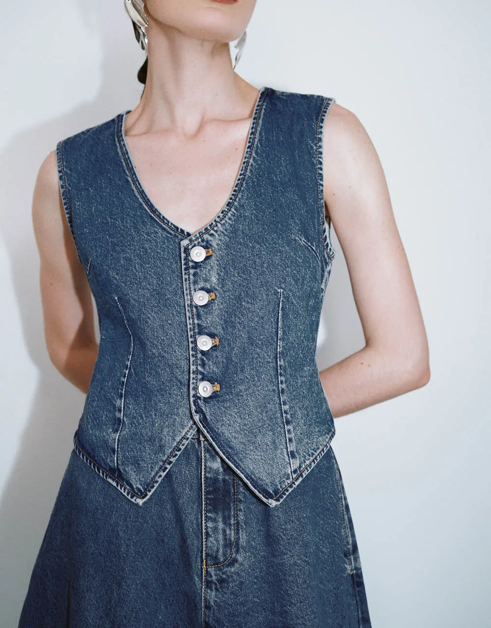 Denim Waistcoat Dresses sold by Urban Revivo product image thumbnail 3