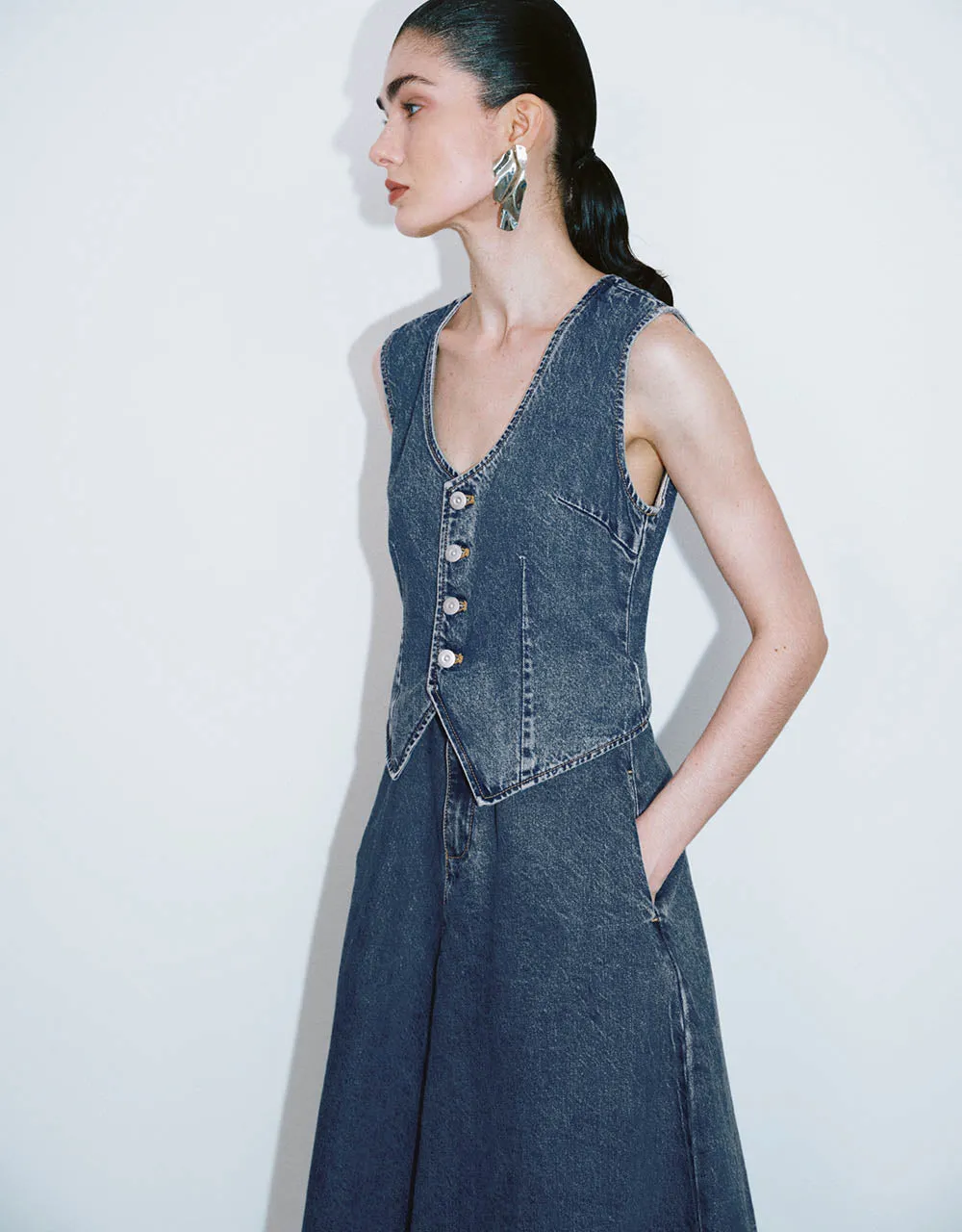 Denim Waistcoat Dresses sold by Urban Revivo product image thumbnail 2