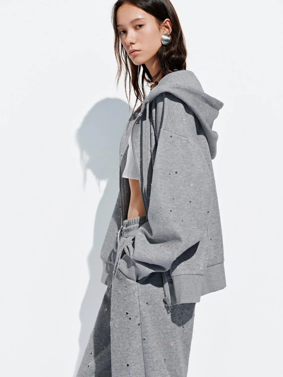 Star Pattern Oversize Hooded Jackets sold by Urban Revivo product image thumbnail 2