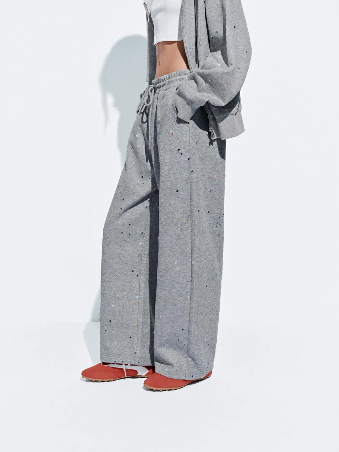 Star Pattern Pull On Wide Leg Pants sold by Urban Revivo product image thumbnail 3