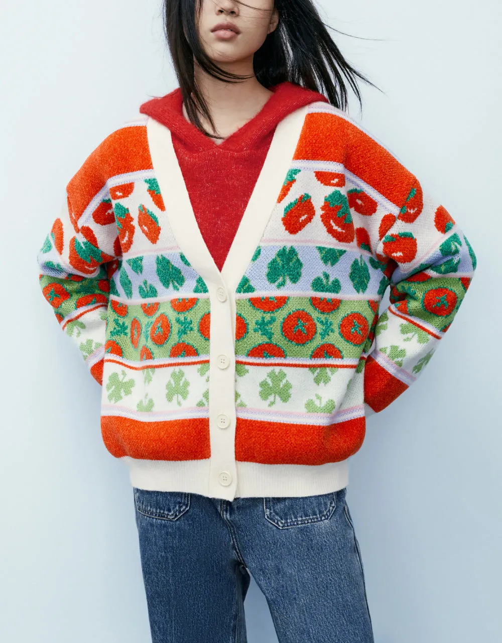 Contrast Color Knit Cardigan sold by Urban Revivo product image thumbnail 2