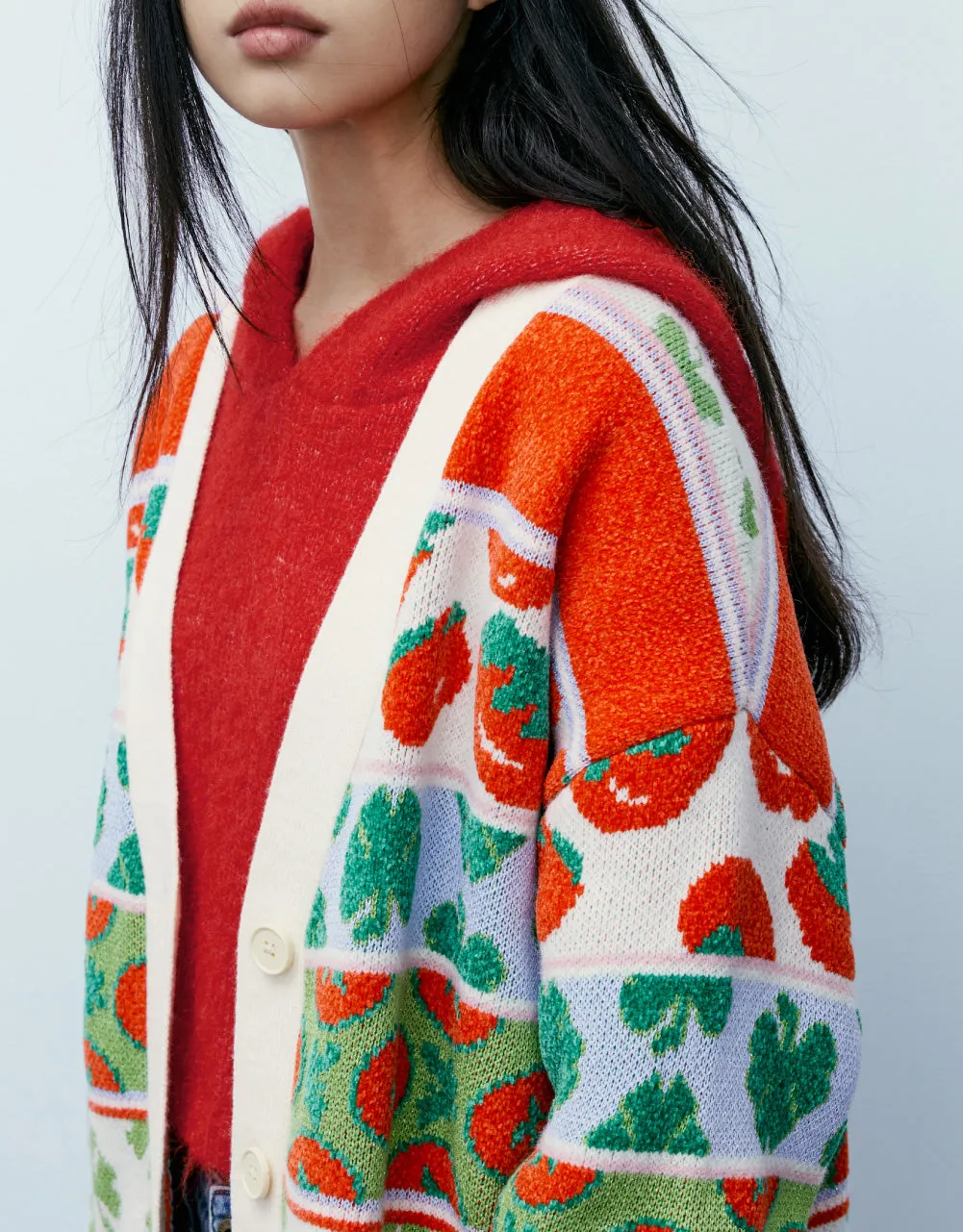 Contrast Color Knit Cardigan sold by Urban Revivo product image thumbnail 3