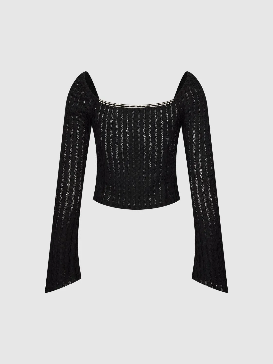 Square Neck Long Sleeve T-Shirts sold by Urban Revivo product image thumbnail 2