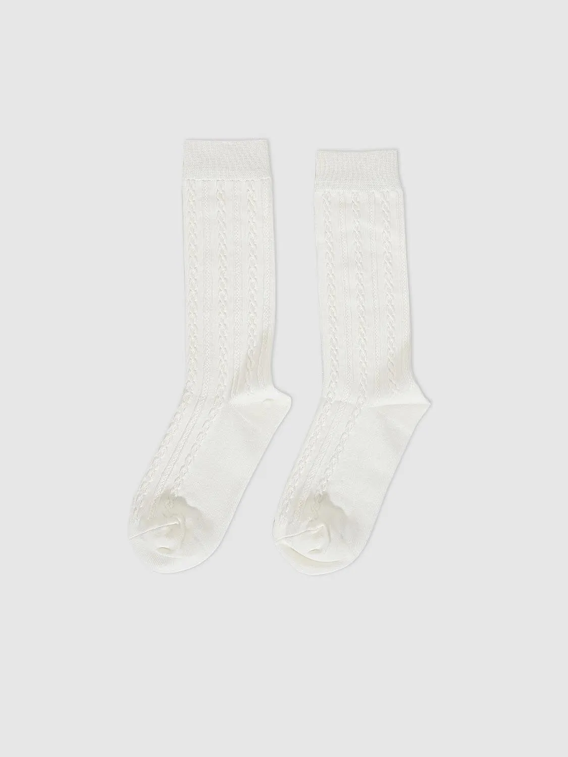 Ribbed Cable Knit Socks sold by Urban Revivo