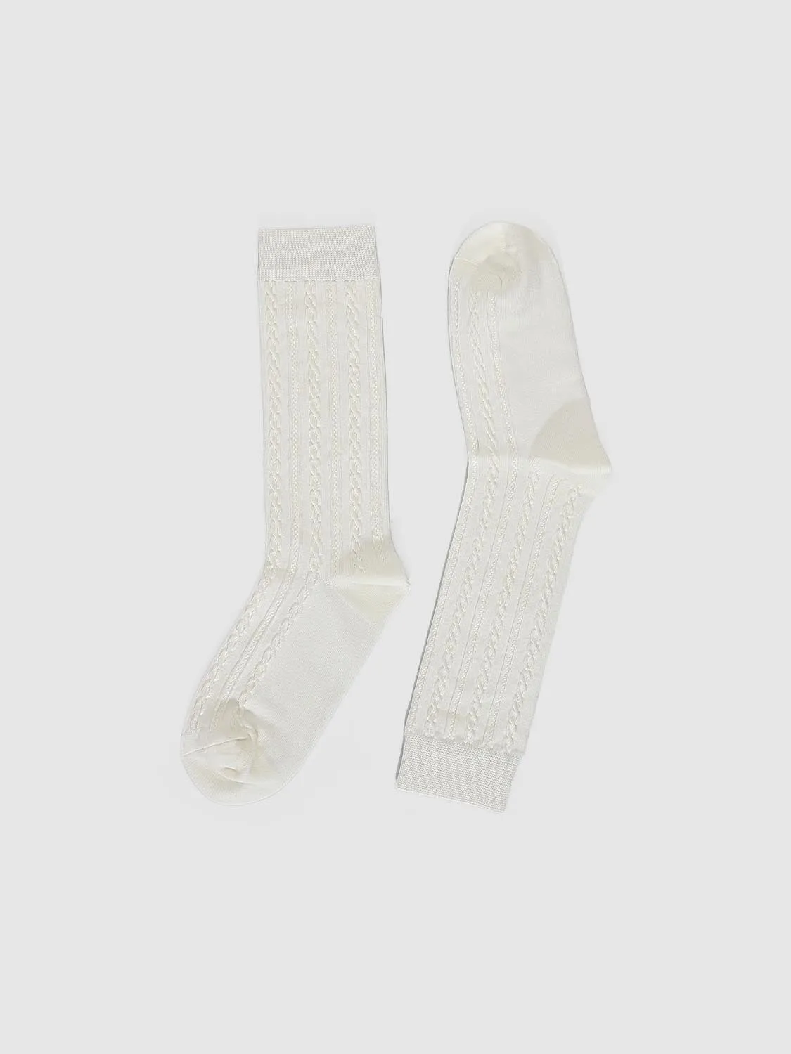 Ribbed Cable Knit Socks sold by Urban Revivo product image thumbnail 2