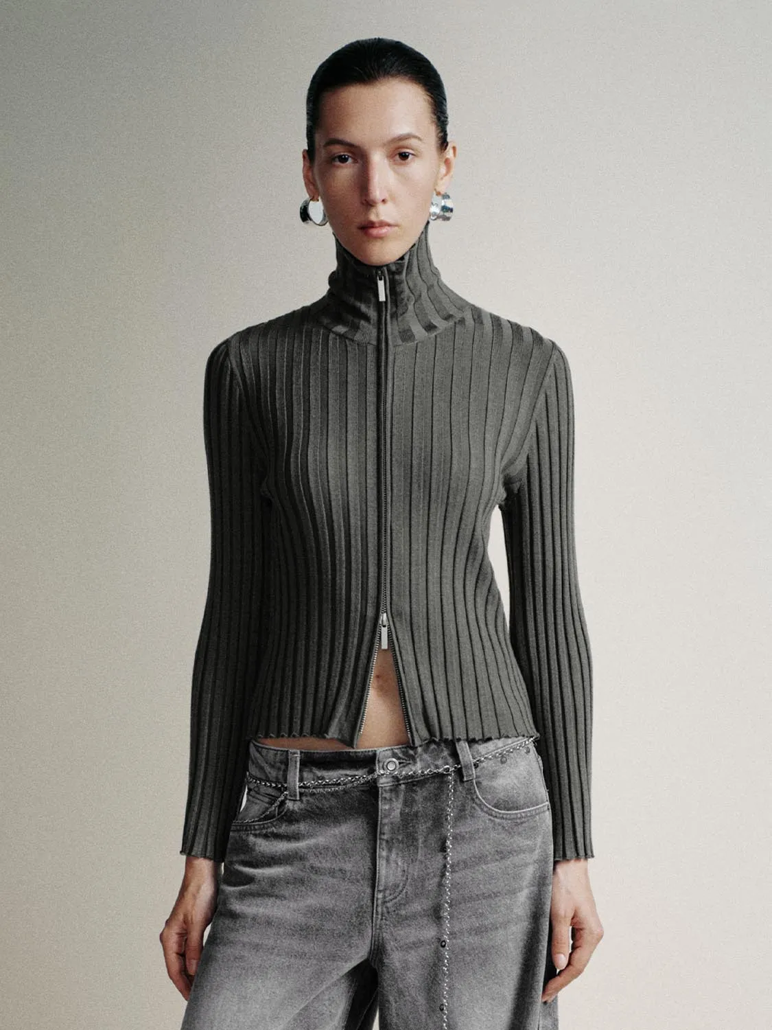 Full Zip Knitted Cardigans sold by Urban Revivo