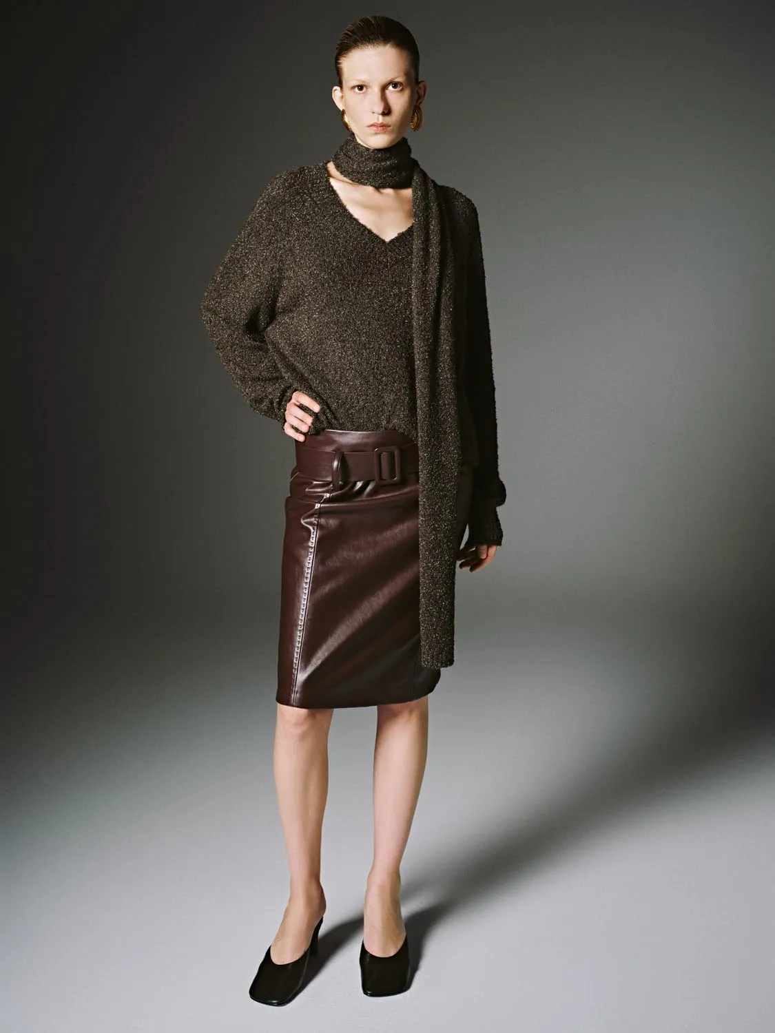 Scarf Neck Long Sleeve Knitted T-Shirts sold by Urban Revivo product image thumbnail 4